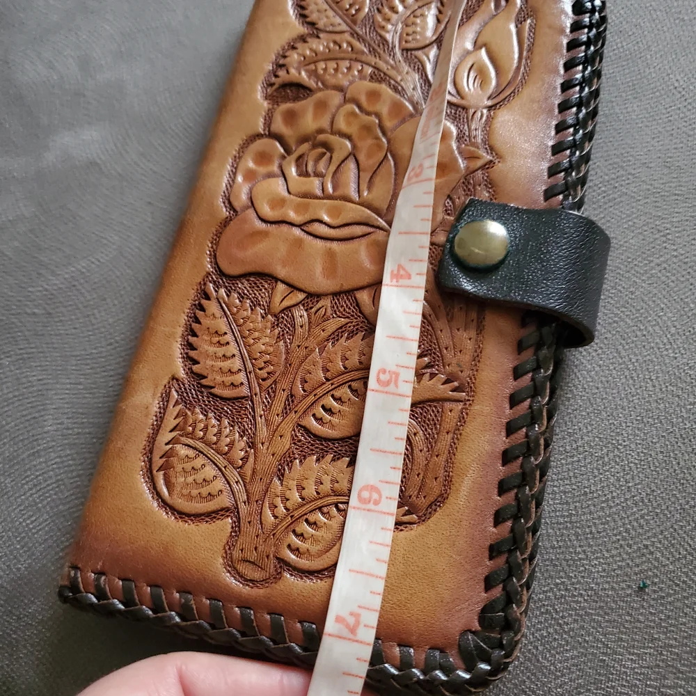 Diamond Brown Genuine  Leather Wallet with Embossed Design Mens